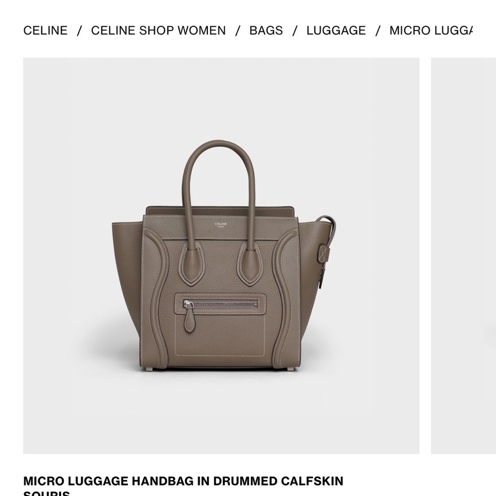 Celine MICRO LUGGAGE HANDBAG IN DRUMMED CALFSKIN - Picture 13 of 13